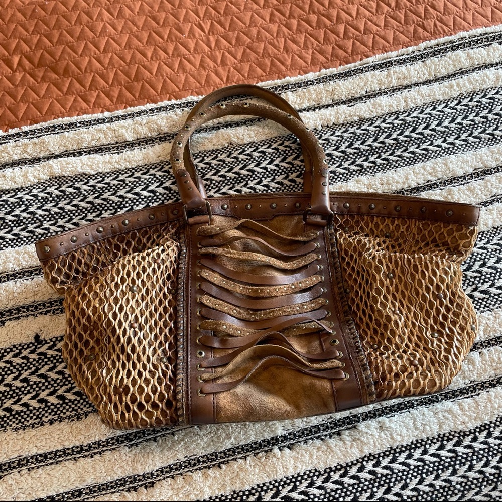 COPY - Corral distressed genuine leather purse inside has stains 10x18x6